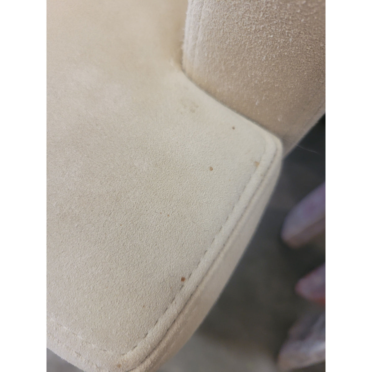 PAIR of Suede A, Rudin Chairs (AS IS)