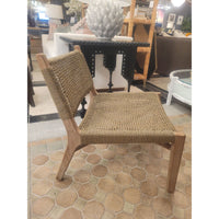 'Fiona' Teak Lounge Chair w/ Wicker Seat & Back by La Grange