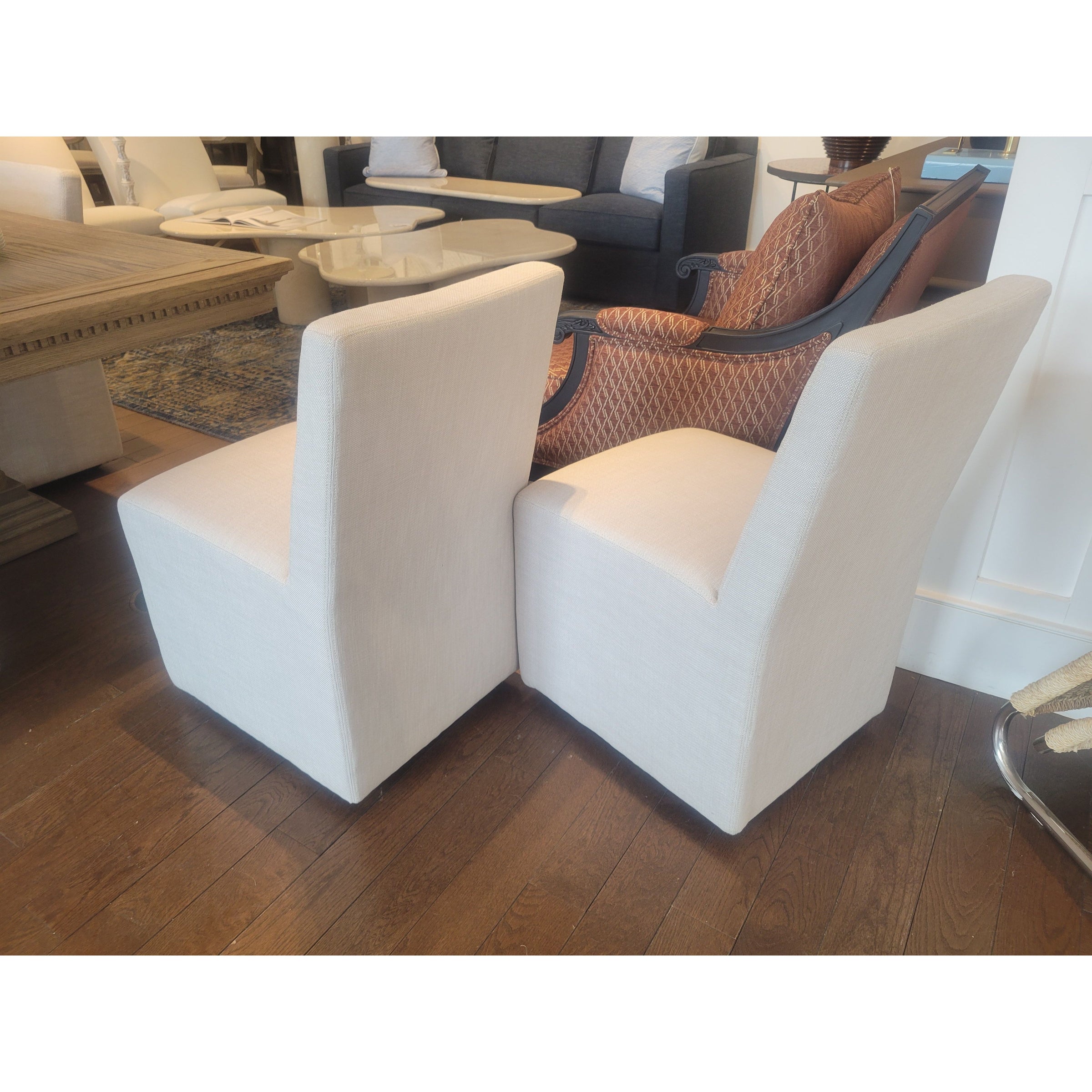 SET of 10 Ellison Fabric Dining Chairs on Casters by RH