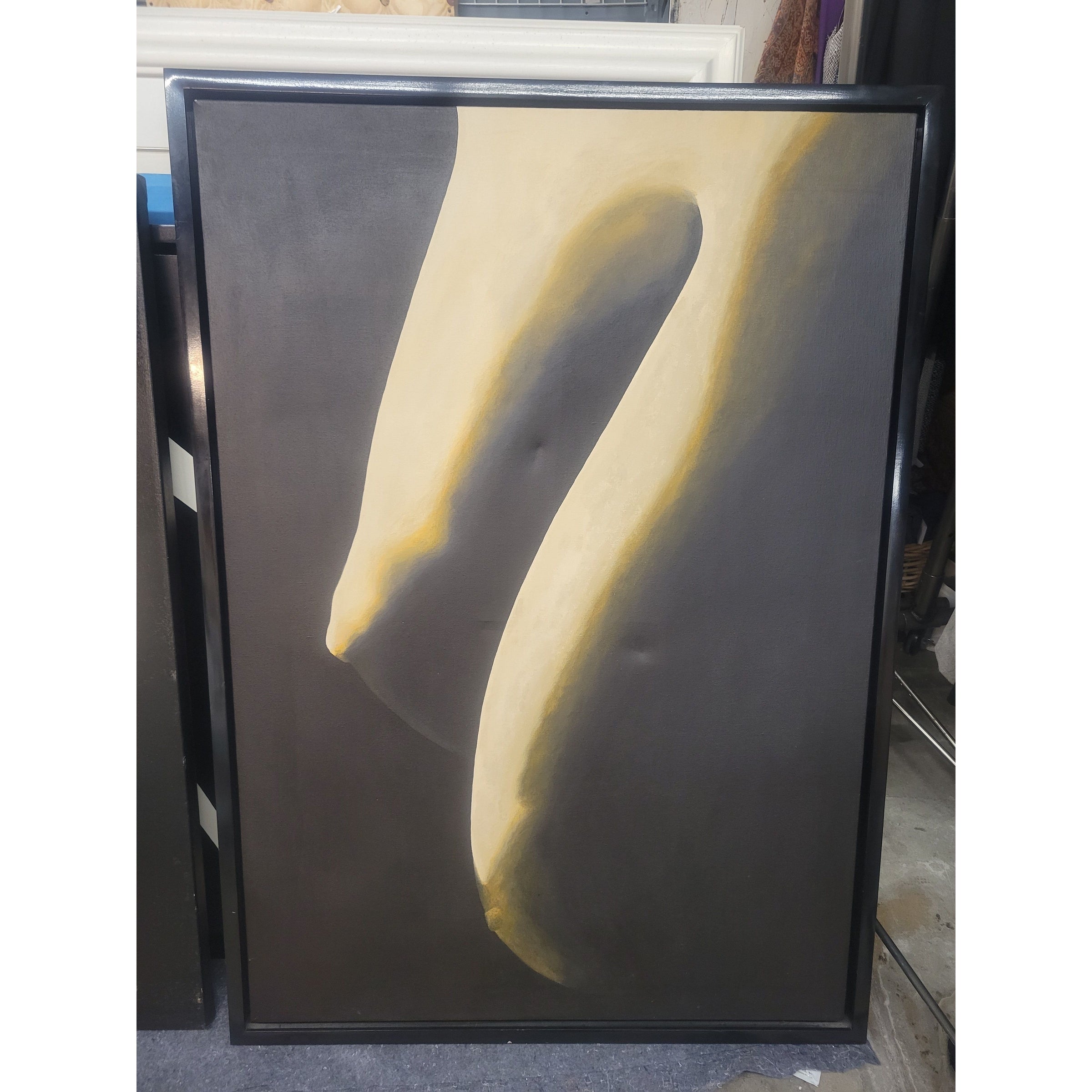 'Thigh' Painting by Stanley Kovics in Black Frame