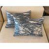 Pair of Custom Blue & Gray Animal Print Lumbar Pillows