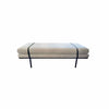 Ronan Modern Classic Grey Performance Upholstered Seat & Black Iron Frame Bench