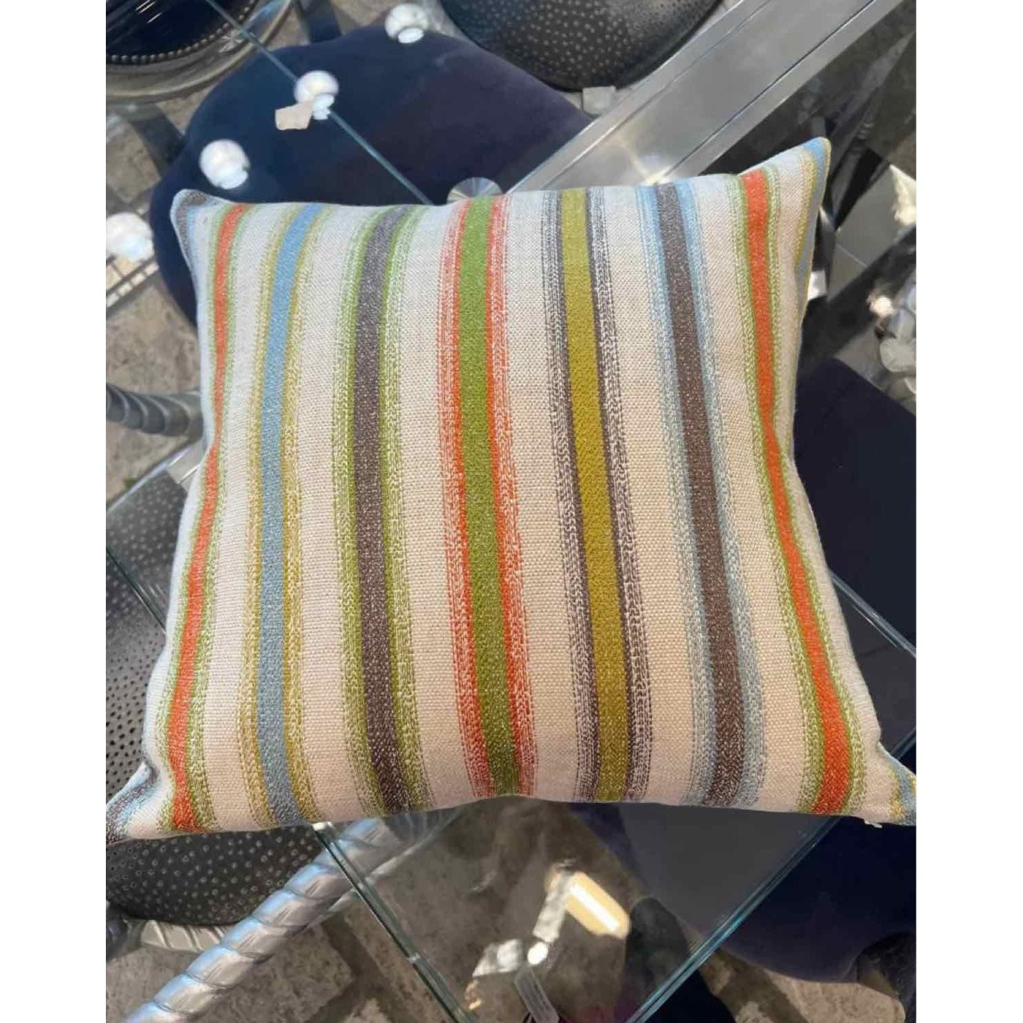 Linen Stripped Pillow with Pastel Colors