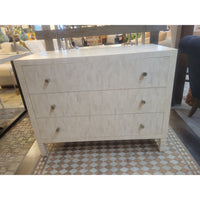 White Bone Inlay 3-Drawer Dresser
