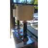 Pair of Mercury Glass Table Lamps 17"Diam x 38"H