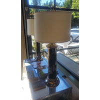 Pair of Mercury Glass Table Lamps 17"Diam x 38"H