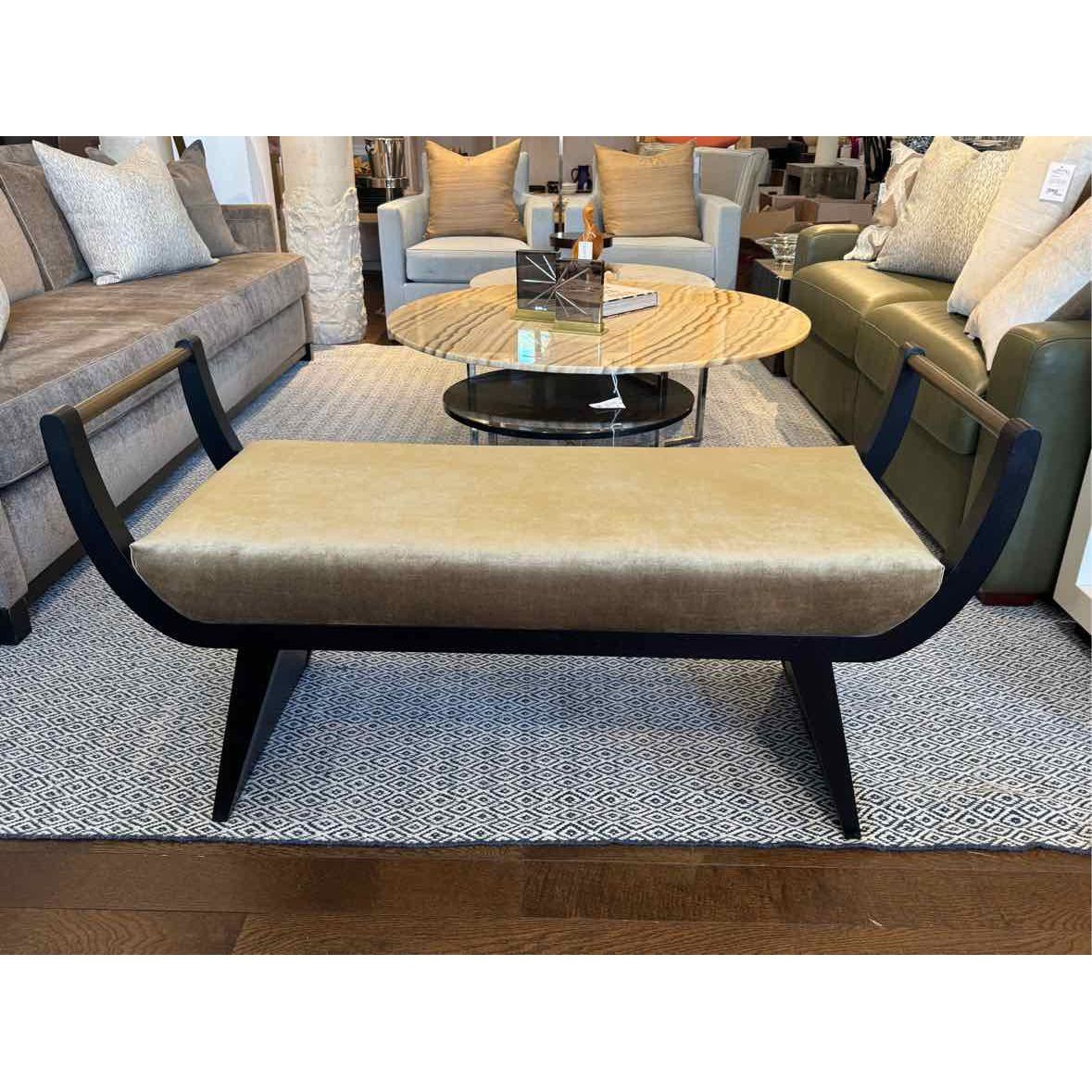 'Winston' Bench w/ Harvest Velvet & Dark Frame by Arteriors - colletteconsignment.com
