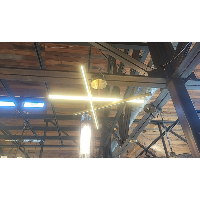 Brass Tone Adjustable 3 Light Rods LED Pendant