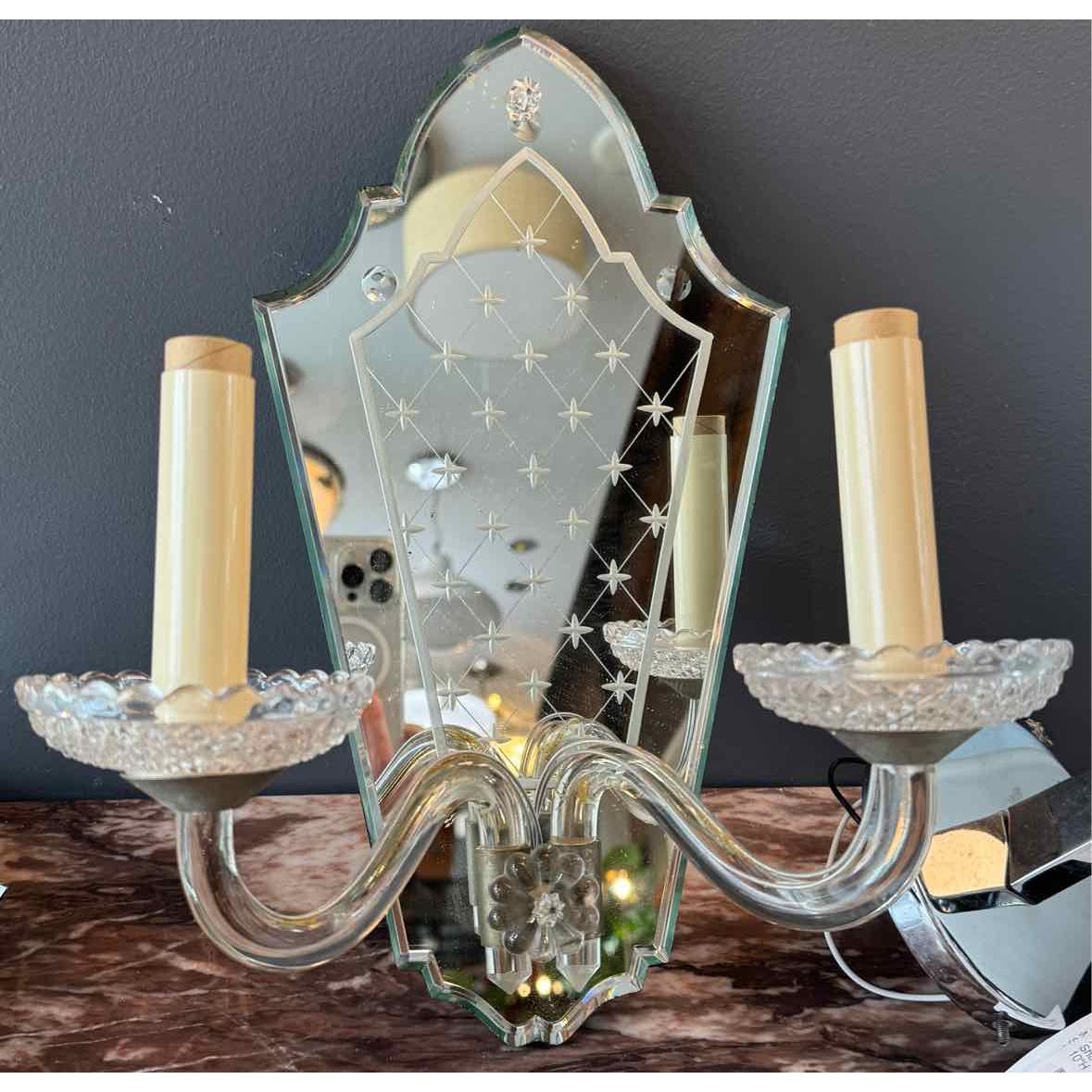 Pair of Venetian Mirrored Wall Sconces
