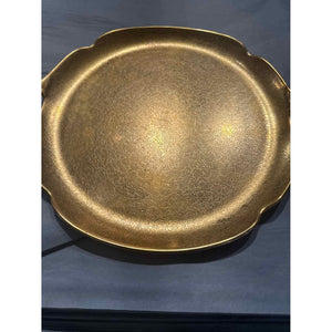 Antique Gold Porcelain Round Tray by Pickard