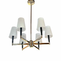 6-Arm Candelabra Chandelier w/ White Shades by Park Harbor