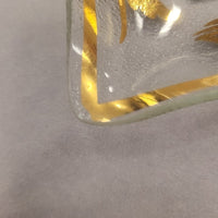 MCM Daisy Gold Glass 4-Section Square Platter