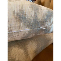 Pair of Custom Grey & White Ikat Pillows - colletteconsignment.com