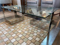 Rectangular Glass & Chrome Anchor Coffee Table by Donghia