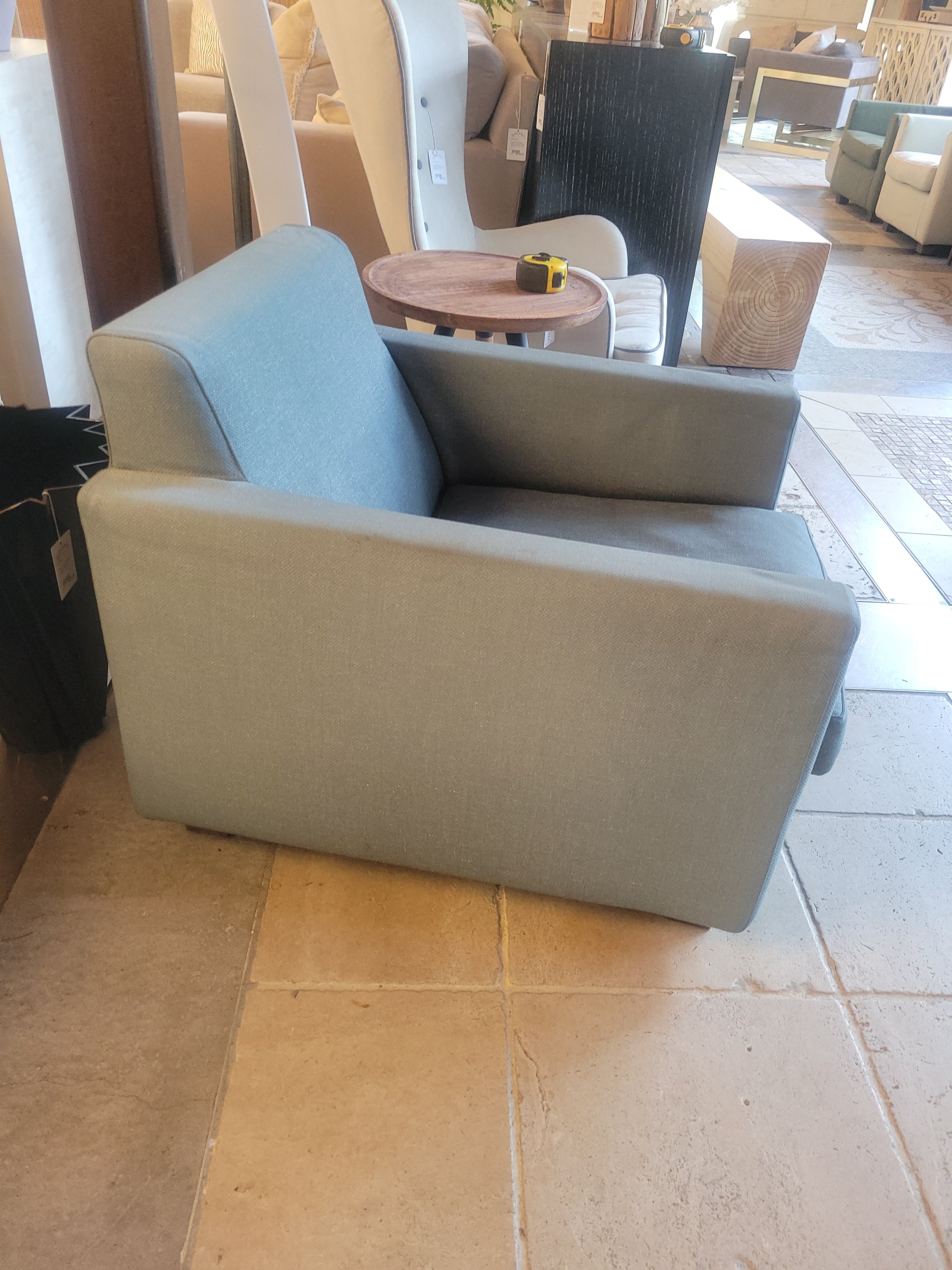 Blue Gray Fabric Lounge Chair by Cappellini (AS IS)