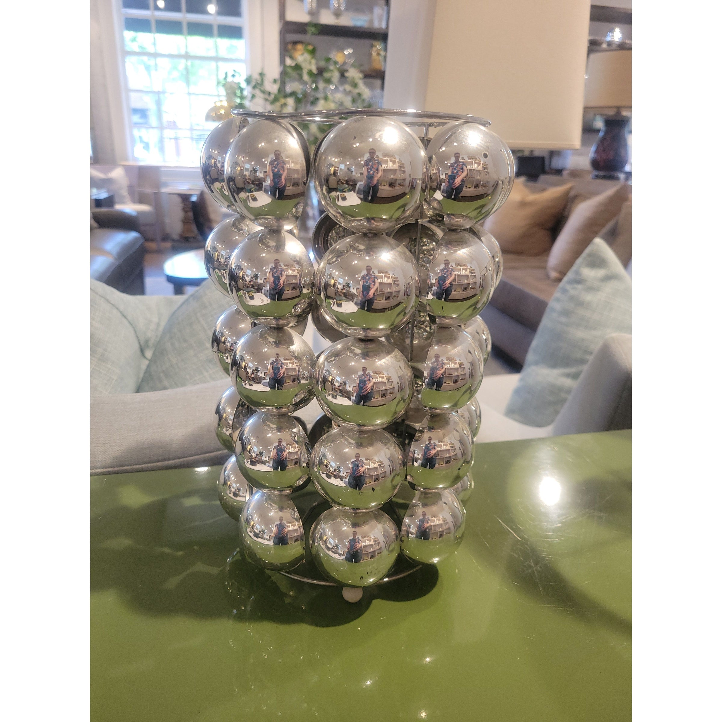 Vintage Kare Chrome Bulb Table Lamp