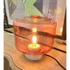 CB2 Pink Glass & Marble Base Table Lamp-AS IS (glass is scratched)