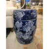 Navy & White Ceramic Lattice Garden Stool / Table