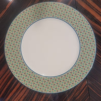 Hermes Tie Set Porcelain Salad / Dessert Plate w/ Green Trim
