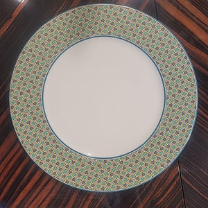 Hermes Tie Set Porcelain Salad / Dessert Plate w/ Green Trim