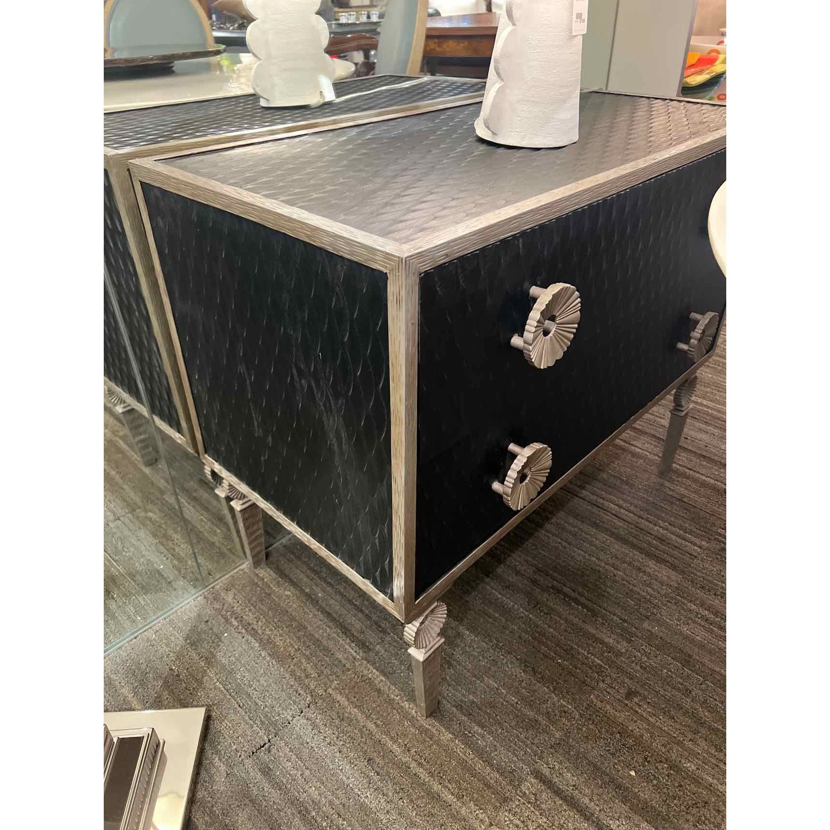 Black and Silver Trim 2 Drawer Dresser