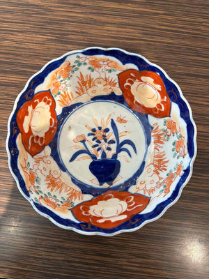 Antique Imari Meji Period Serving Bowl 7.5"Diam x 3.5"H