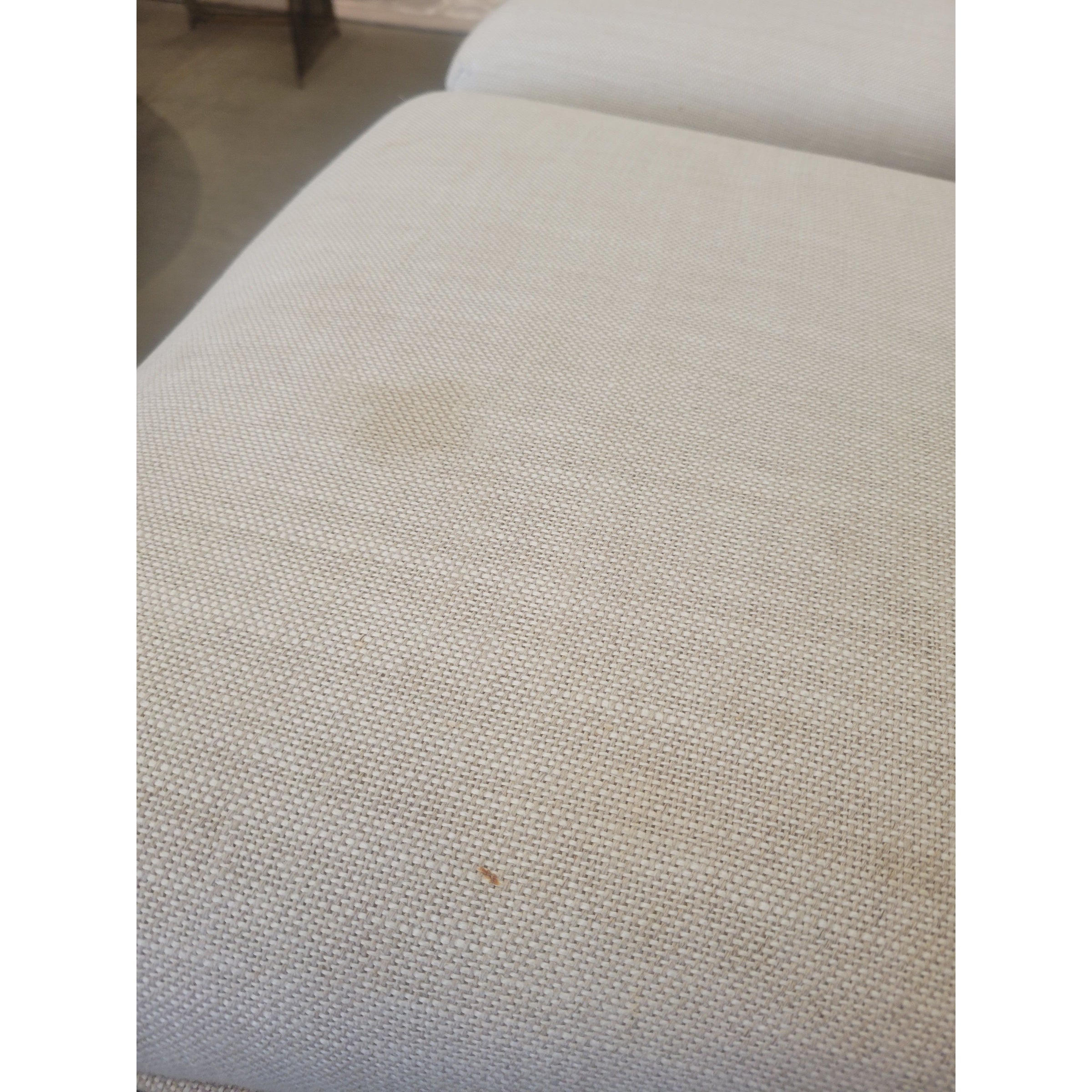 SET of 8 French Linen & Oak Dining Chairs by RH (Inc. 2 w/ Arms) - AS IS