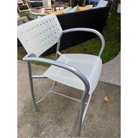 SET of 3 'Also' White Polymer Bar Stools by Keilhauer