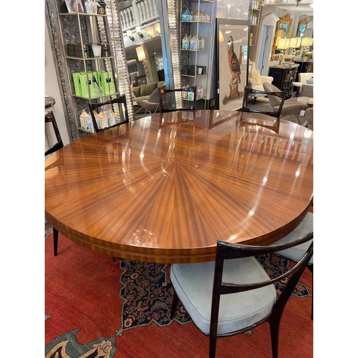 Custom Designed Oval Shaped David Kleinberg Wood Design Table