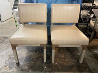 SET of 10 Leather & Brass Dining Chairs by Antoine Proulx for Dennis Miller