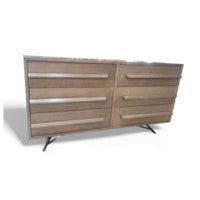 Custom Gray Wash Wood 6-Drawer Dresser