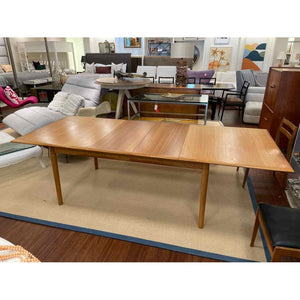 Mid-Century Danish Teak Extension Dining Table w/ Storage for 3 Leaves (AS IS)