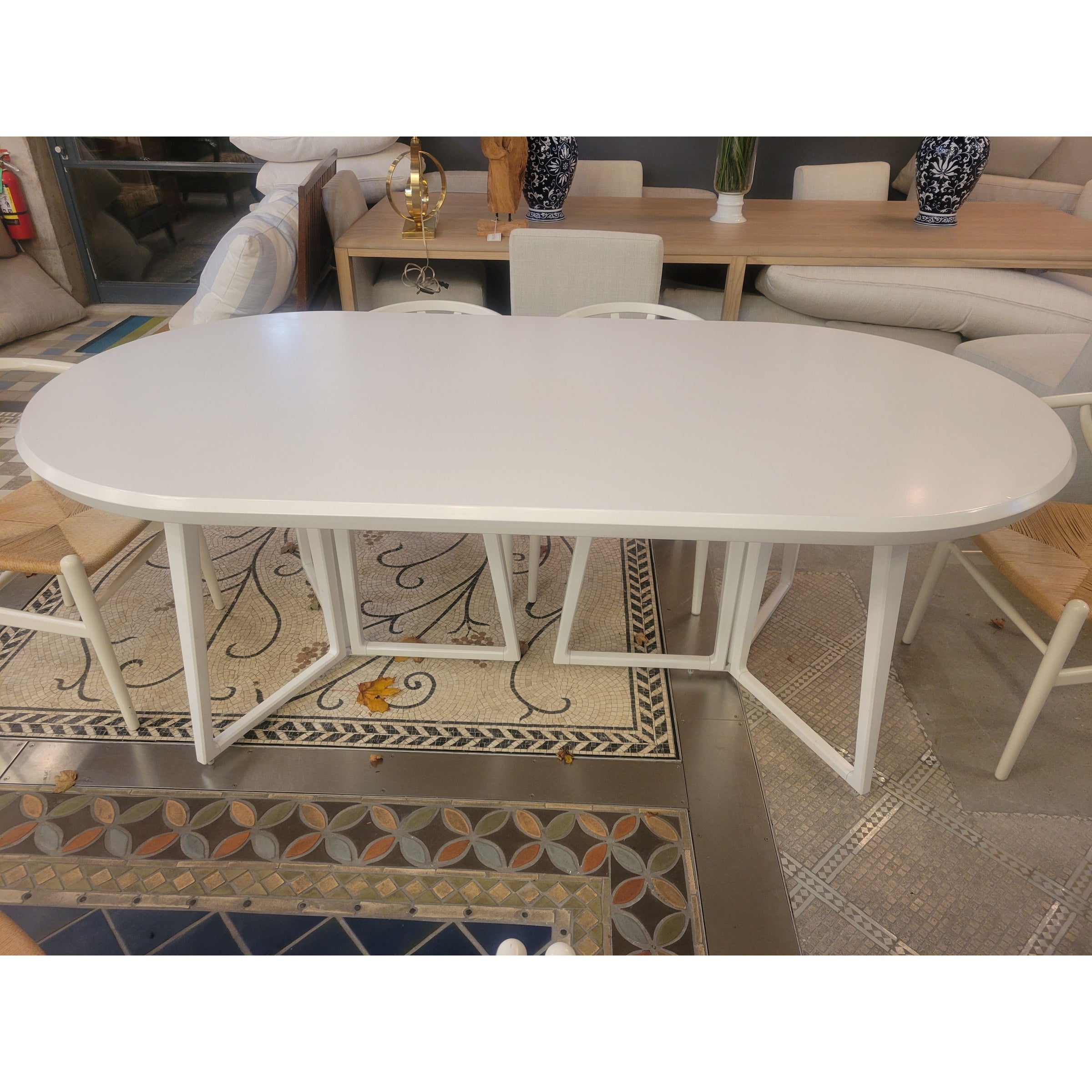 Downing White Wood Oval Dining Table by Serena & Lily