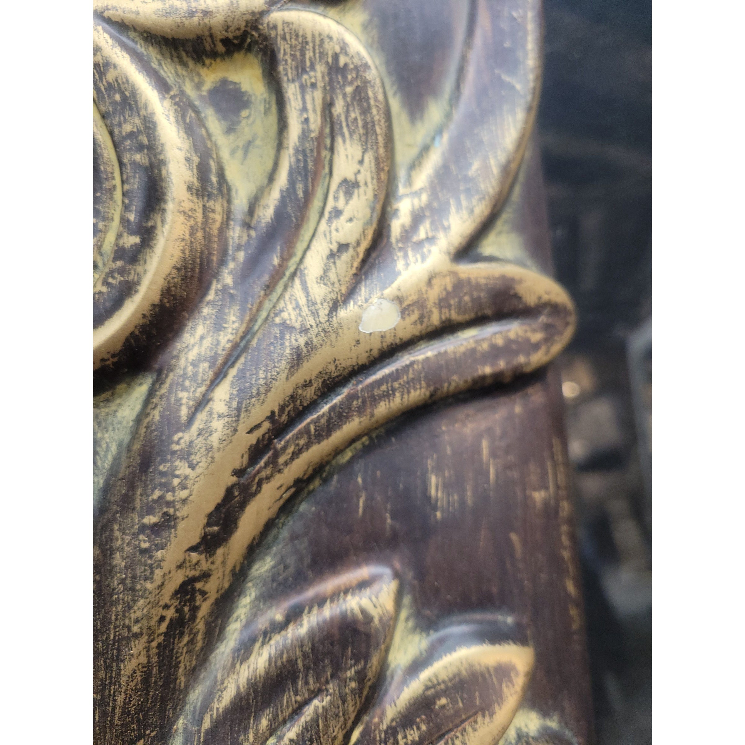 Gold Scrollwork Frame Leaning Mirror w/ Beveled Glass - AS IS