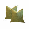 PAIR of Custom Moss Green Velvet Pillows