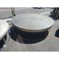 Faux Shagreen & Brass Coffee Table by RH - AS IS