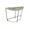 Brass and Marble Top Demi-Lune Console Table