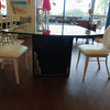 8-ft Glass Top Dining Table on Art Deco Black Lacquer Wedge Legs