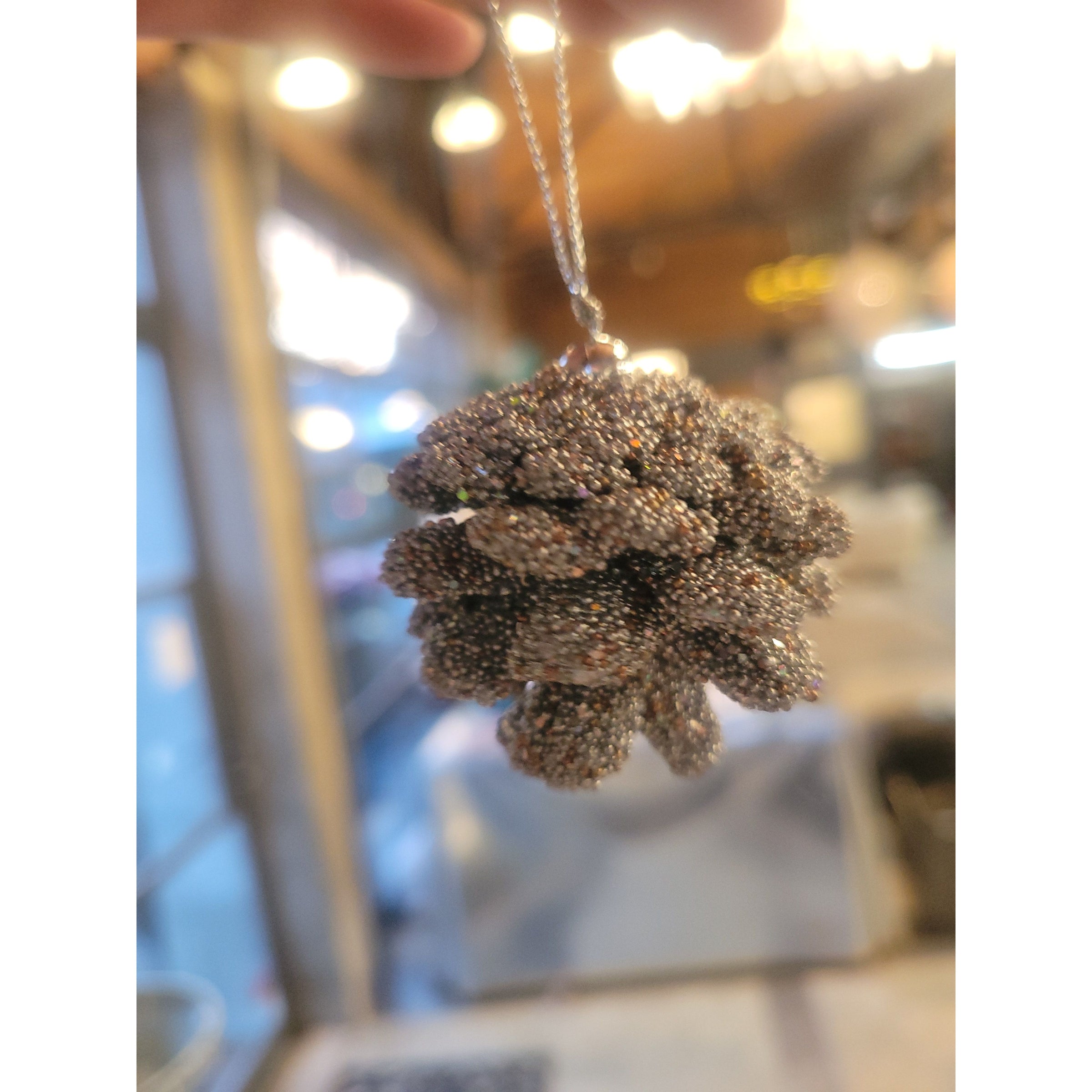 Set of 12 Silver Pinecone Ornaments