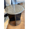 1980's Granite Round Top w/ a Beveled Edge Side Table 17"L x 17"W x 22"H