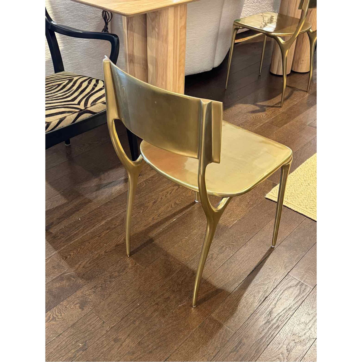 PAIR of Gold Tone Aluminum Indoor / Outdoor Chairs