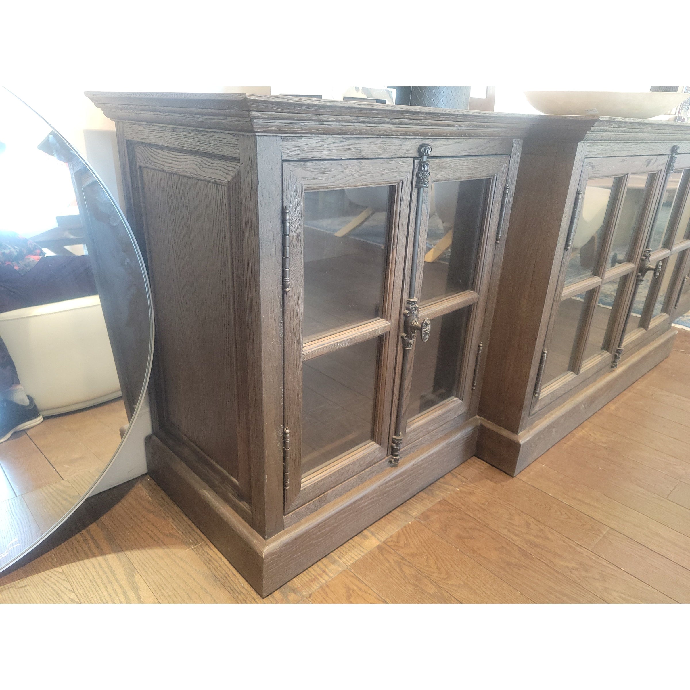 French Casement Oak Media Cabinet / Buffet by RH