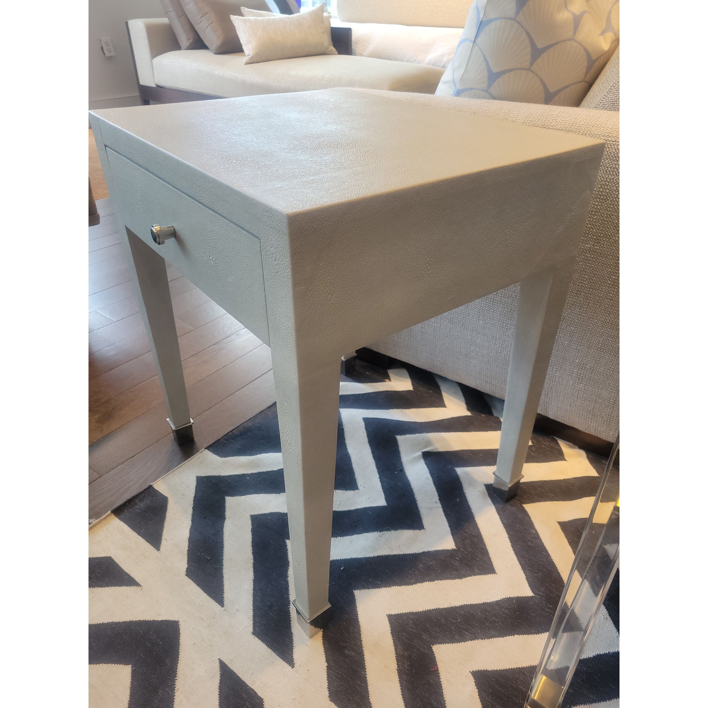 PAIR of Shagreen 1-Drawer Nightstands (AS IS)