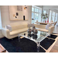 Minotti Dubuffet Sectional Sofa in White Leather by Rodolfo Dordoni 115"Lx90"Wx2