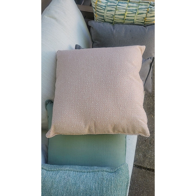 Pink / Beige Weave Outdoor Pillow by Manutti