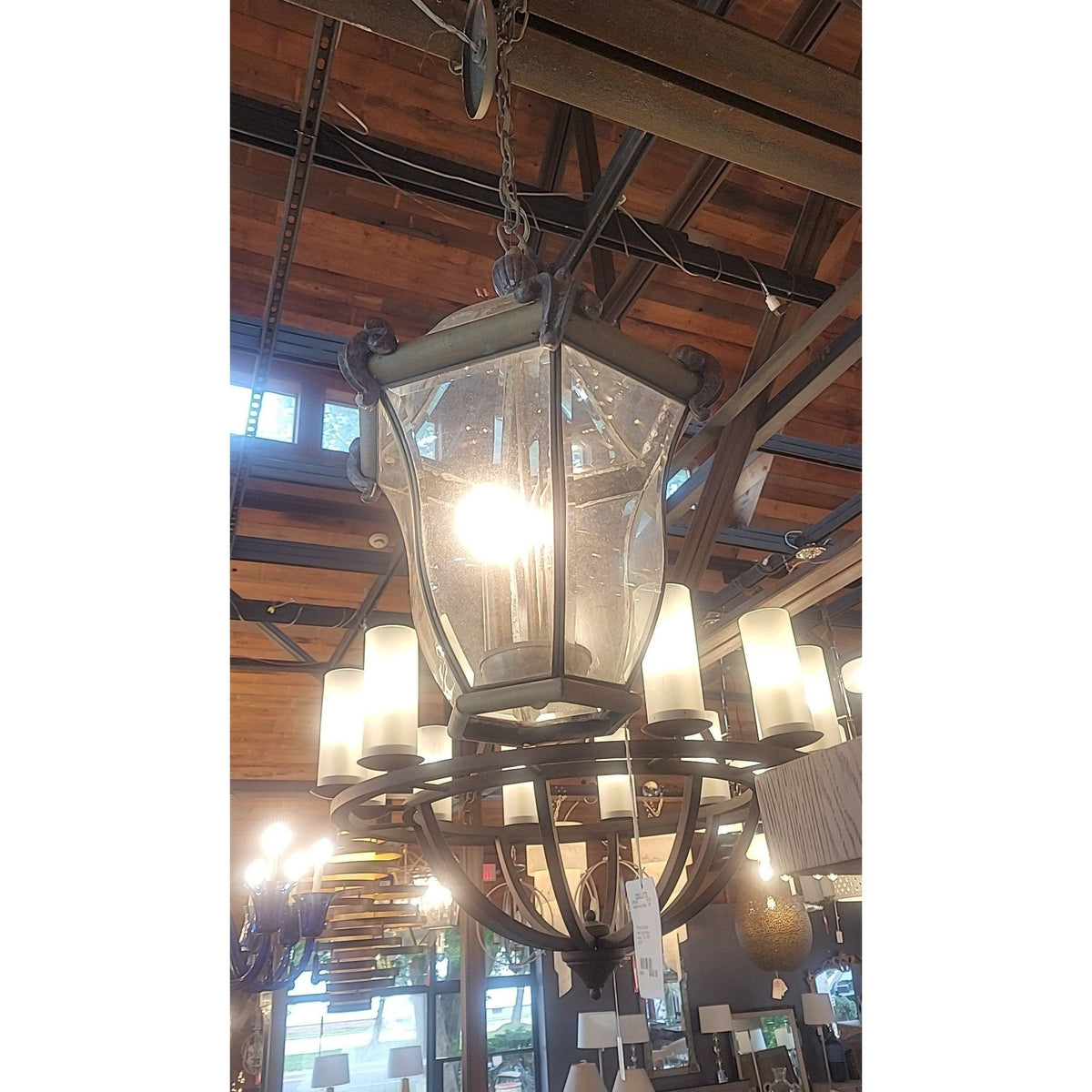 French Style Outdoor Metal 3-Light Hanging Lantern