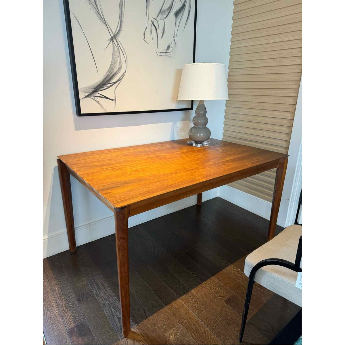 Wood Dining Table w/ Self Contained Leaf