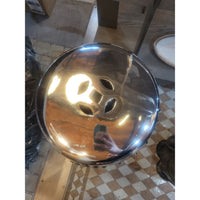 Polished Silver Ceramic Lattice Garden Stool / Table