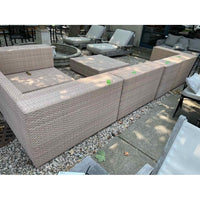 SET of Wicker 5-Pc Modular w/o Cushions, Coffee Table, & 2 Side Tables by Dedon