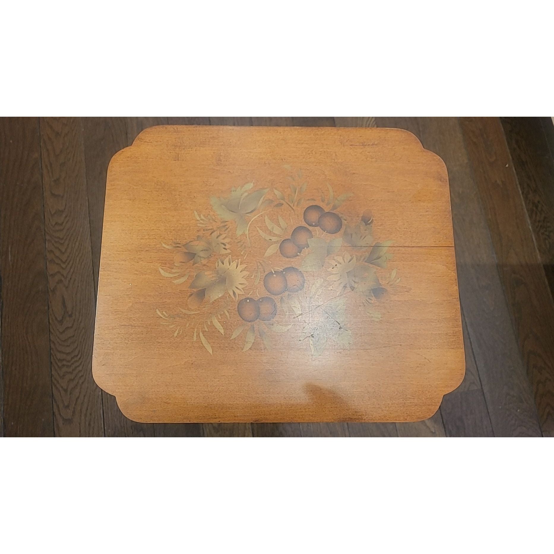 Small Wood Side Table w/ Painted Top